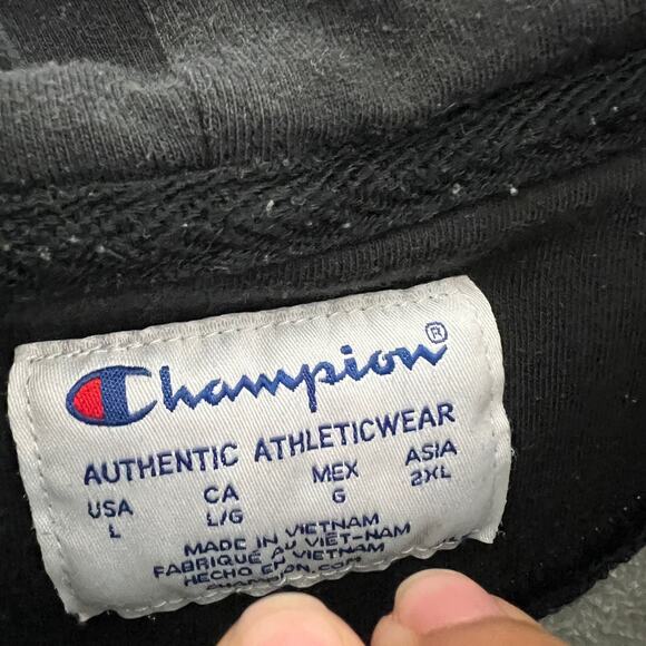 Champion Grey Monochromatic Fleece Lined Hoodie Sweatshirt Mens Large * - Picture 11 of 15